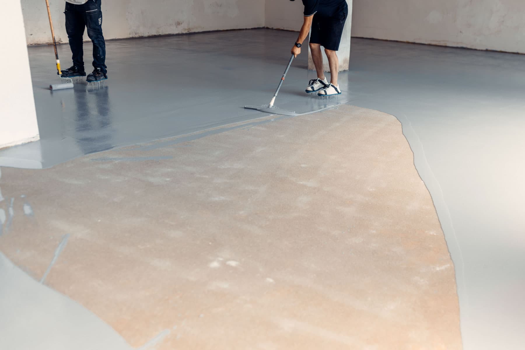 Epoxy flooring crew at work in Kamloops